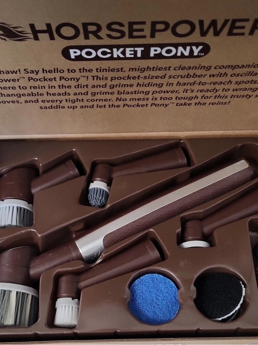 Pocket Pony Power Scrubber Electric Cleaner - Brown & Black - Picture 2 of 4
